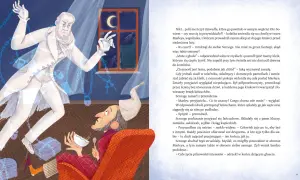 Duch Marleya, z łańcuchami, nawiedza Scrooge'a, autora opowieści wigilijnej.