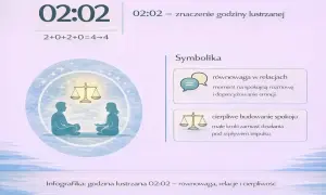 Godzina lustrzana 02:02 symbolizuje równowagę w relacjach i cierpliwe budowanie spokoju.