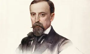 Portret Henryka Sienkiewicza z 1899 roku. Malarz K. Mordasewicz uchwycił pisarza z charakterystyczną brodą i wąsami.