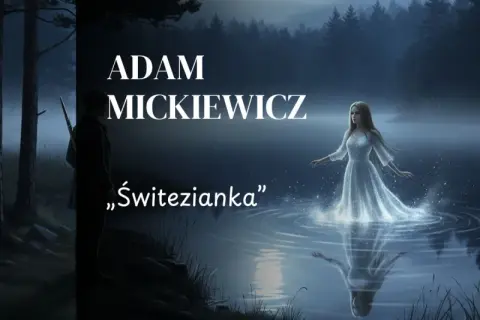 Adam Mickiewicz "Świtezianka" - streszczenie: tajemniczy młodzieniec w lesie i eteryczna nimfa wodna na jeziorze.