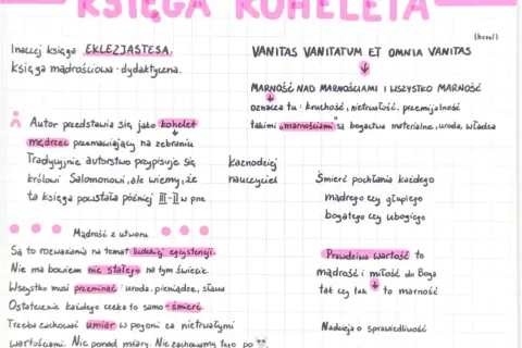 Księga Koheleta, czyli Eklezjastesa, to mądrościowe rozważania o ludzkiej egzystencji, przemijaniu i marności.