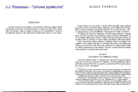 Strona tytułowa "Umowy społecznej" Rousseau. Rozważania nad epistemologią ustroju społecznego i prawem.