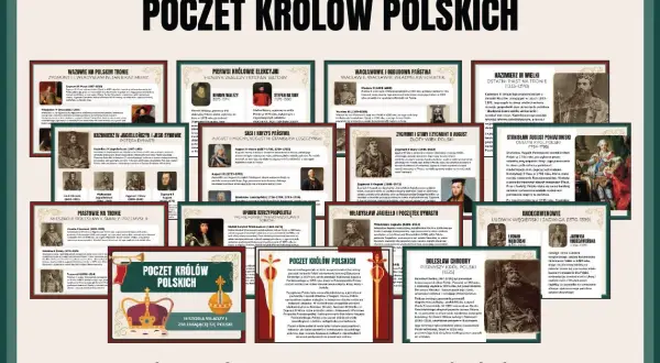Poczet królów polskich: od Piastów po Poniatowskiego. Ilustrowana historia władców Polski, 15 kart PDF.