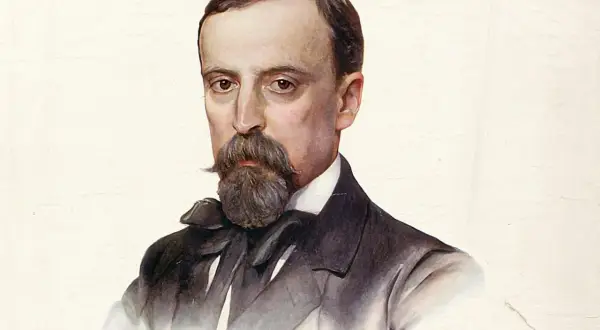 Portret Henryka Sienkiewicza z 1899 roku. Malarz K. Mordasewicz uchwycił pisarza z charakterystyczną brodą i wąsami.