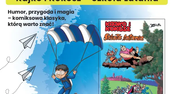 Kajko i Kokosz – Szkoła Latania. Streszczenie komiksu o przygodach dwóch słowiańskich wojów, którzy uczą się latać.