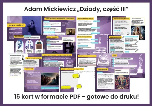 Dziady cz. III: Konrad, Ksiądz Piotr, Senator – bohaterowie dramatu Adama Mickiewicza. Ich losy odzwierciedlają walkę o wolność i cierpienie narodu.