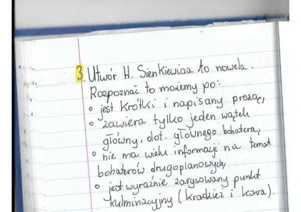 Notatki o noweli Sienkiewicza, np. "Janko Muzykant streszczenie". Krótka forma, jeden wątek główny, brak informacji o bohaterach drugoplanowych, wyraźny punkt kulminacyjny.