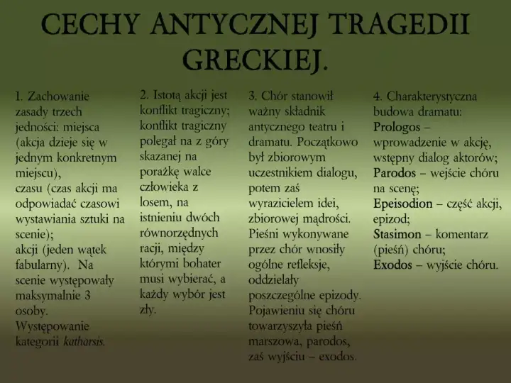 Tragedia antyczna - cechy, konflikt i katharsis. Zrozum ją!